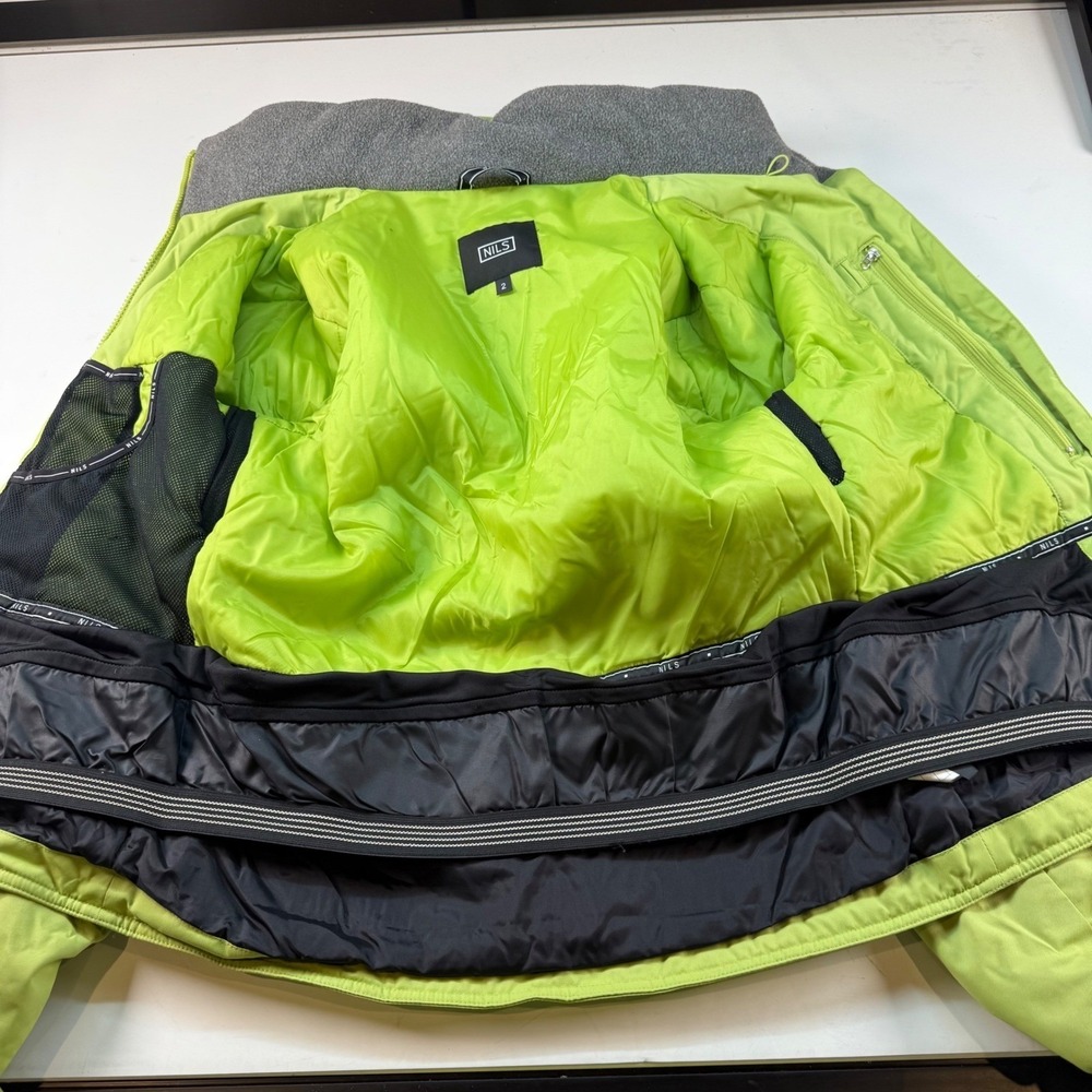 NILS Insulated Ski Jacket Hooded Nylon Snow Coat Womens Size 2 Green - Picture 3 of 10